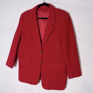 Vintage Two Roads Oversized Red Wool Blend Blazer M